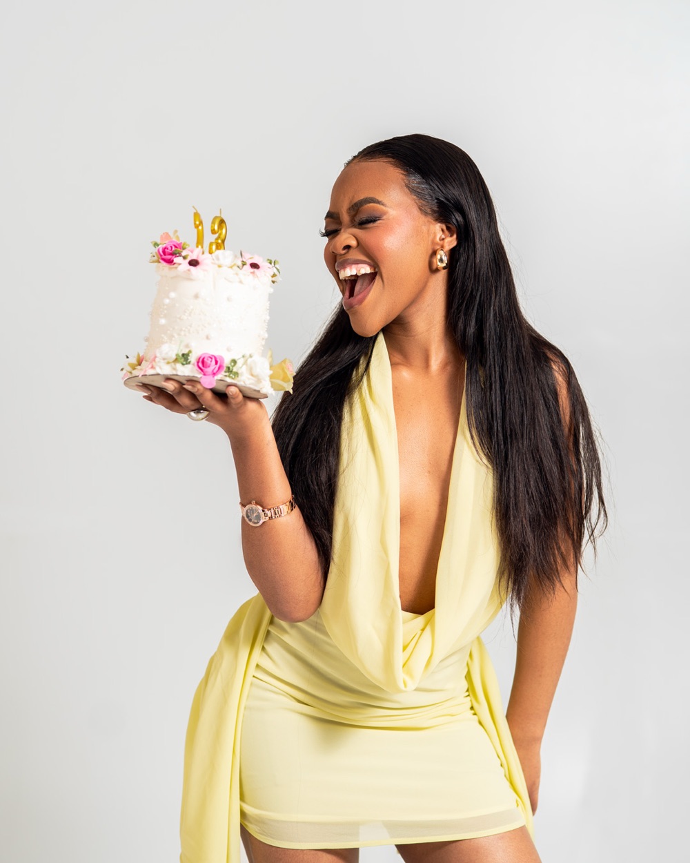 Birthday photoshoot with cake in studio, Gqeberha photographer