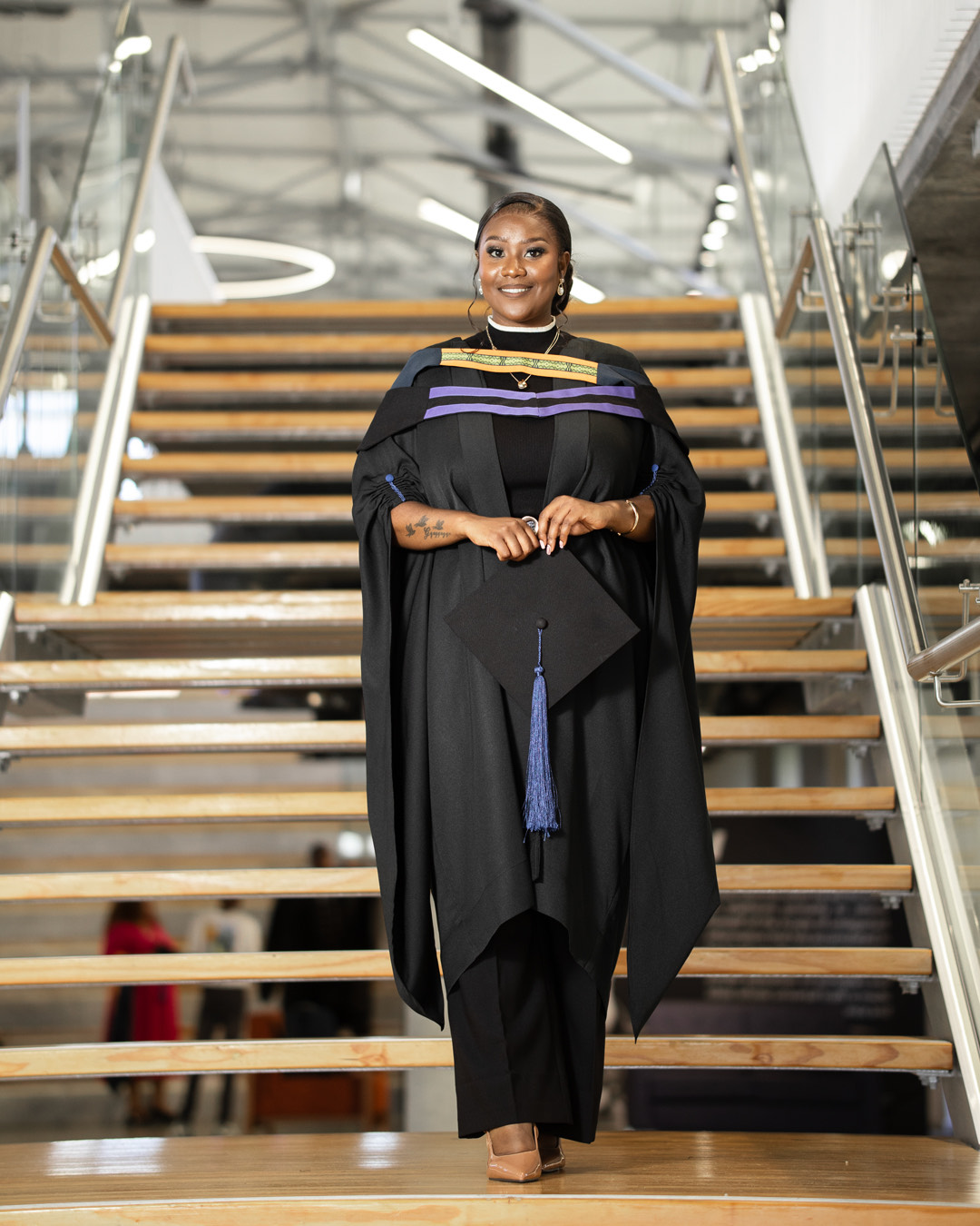 Graduation photoshoot on the stairs in Gqeberha